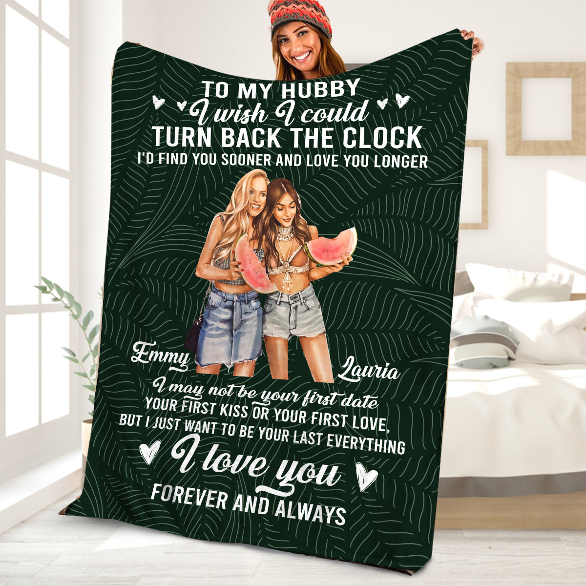 Petthouse | Personalized Cuddling To My Hubby, Warming Blanket As Lgbt Valentines Gifts, I Wish I Could Turn