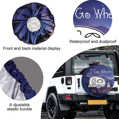 Petthouse | Caravan Car Night Camping Spare Tire Covers I Go Where I'm Towed Truck Cover Universe Seasonal