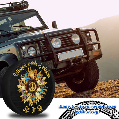 Petthouse | Hippie Peace Sunflower Spare Tire Cover Hippie Symbols Gift For Family And Friends Car Decoration