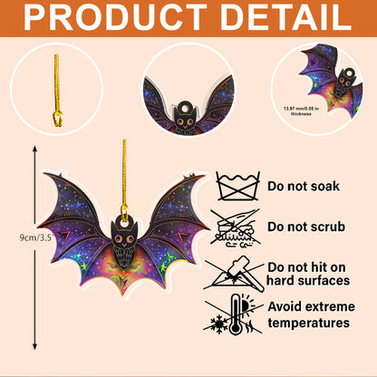 Petthouse | Halloween Bat Suncatcher, Galaxy Spooky Bat Suncatcher, Funny Bat Ornament Window Hanging