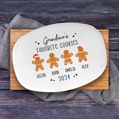 Petthouse | Personalized Gingerbread Christmas Plate, Grandma Plate, Christmas Giff Decoration