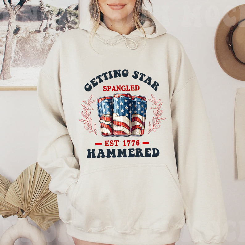 Petthouse | Getting Star Spangled Hammered Est 1776 4th Of July Shirt, Patriotic Independence Day Shirt