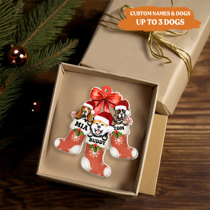 Petthouse | Personalized Dog Christmas Ornament, Cute Dog Stockings Xmas Ornament, Dog Breed Ornament