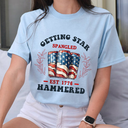 Petthouse | Getting Star Spangled Hammered Est 1776 4th Of July Shirt, Patriotic Independence Day Shirt