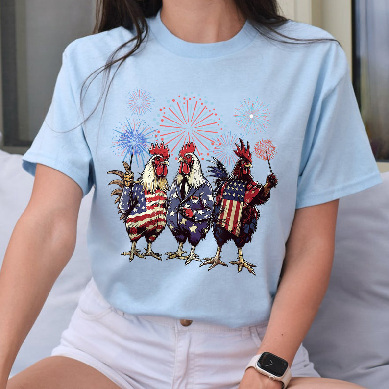 Petthouse | Chicken Patriotic Shirt, Chicken 4th Of July Independence Day Shirt, Patriotic Chicken Shirt