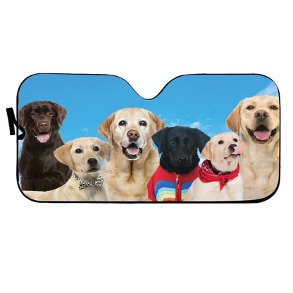 Petthouse | Customize Gift Dog Sun Shade A Bunch Of Labrador Retriever Dog Driving Car Sunshade