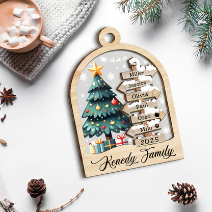 Petthouse | Personalized Family Christmas Ornament, Family Ornament 2025, Christmas Ornament, Family Tree