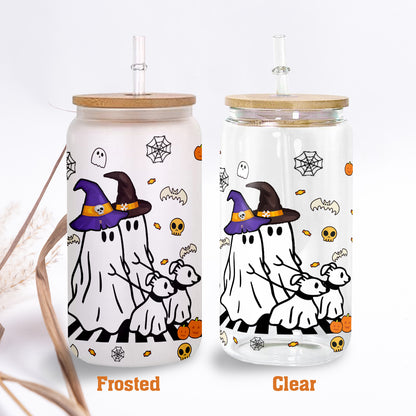 Petthouse | Halloween Ghost Walking Dog Glass Can, Viral Pink Ghost Walking Dog Glass, Gift For Dog Lovers