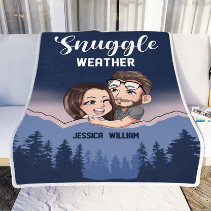 Petthouse | Personalized Snuggle Weather Cozy Blanket For Couples, First Holiday Together Blanket For Boyfriend