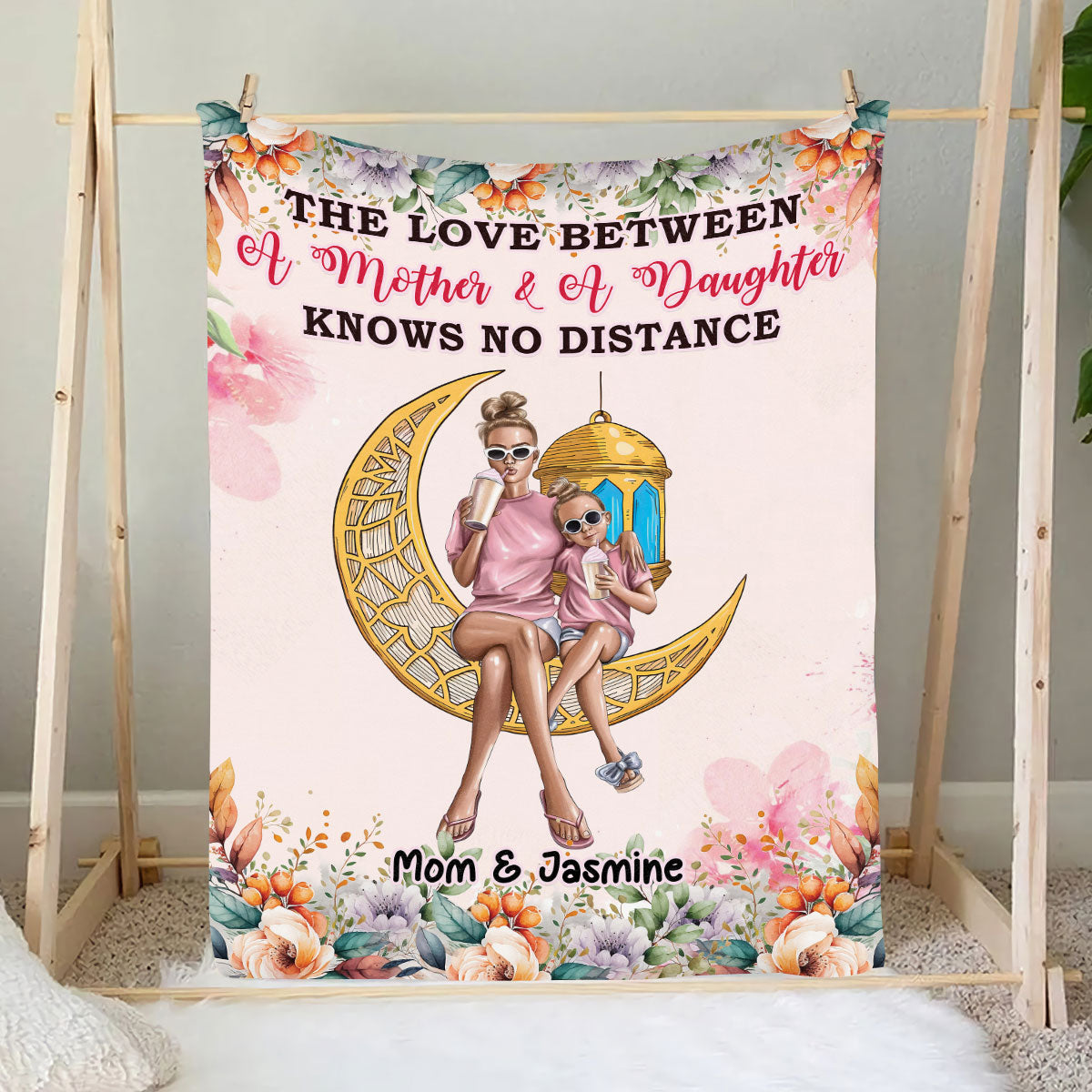 Petthouse | Customized Mothers Day Fleece Blanket To Mommy, The Love Between A Mother & A Daughter Knows No Distance