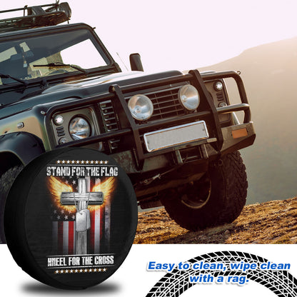 Petthouse | Christian American Veteran Wheel Tire Covers Stand For The Flag Kneel For The Cross Spare Tire Cover