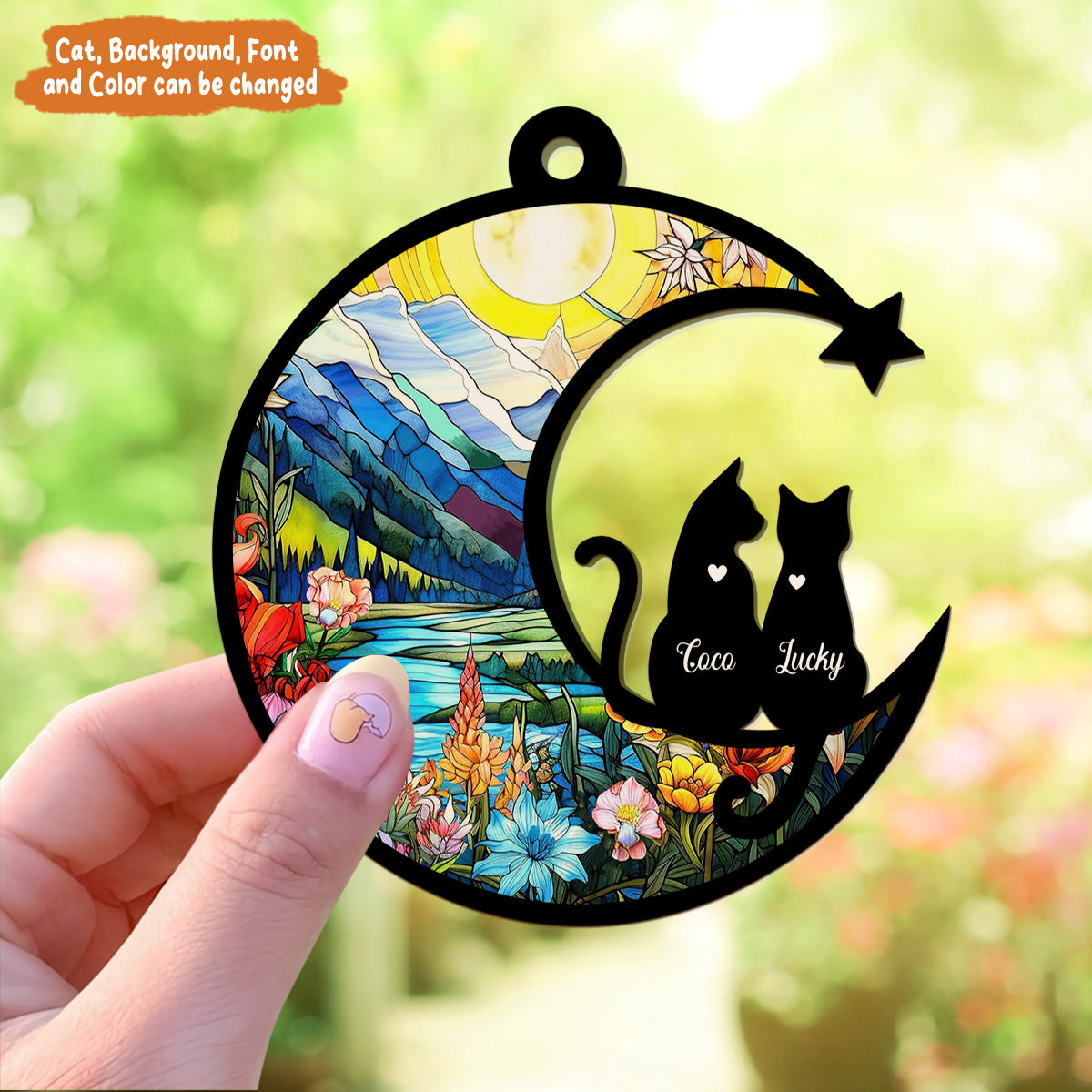 Petthouse | Custom Cats Memorial Suncatcher, Cat Loss Gift, Loss Of Cats Sympathy Remembrance Gift