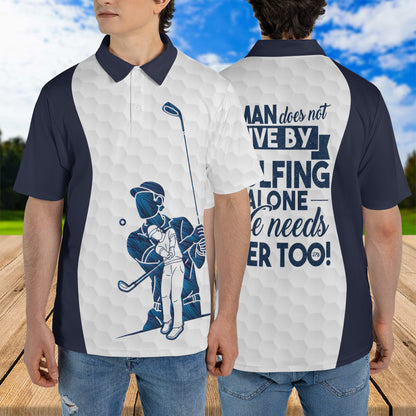 Petthouse | Golf Men Polo Shirt Man Does Not Live By Golfing Sport Shirt Beer Addicted Polo Shirt Golfing Lover Gifts