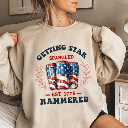 Petthouse | Getting Star Spangled Hammered Est 1776 4th Of July Shirt, Patriotic Independence Day Shirt