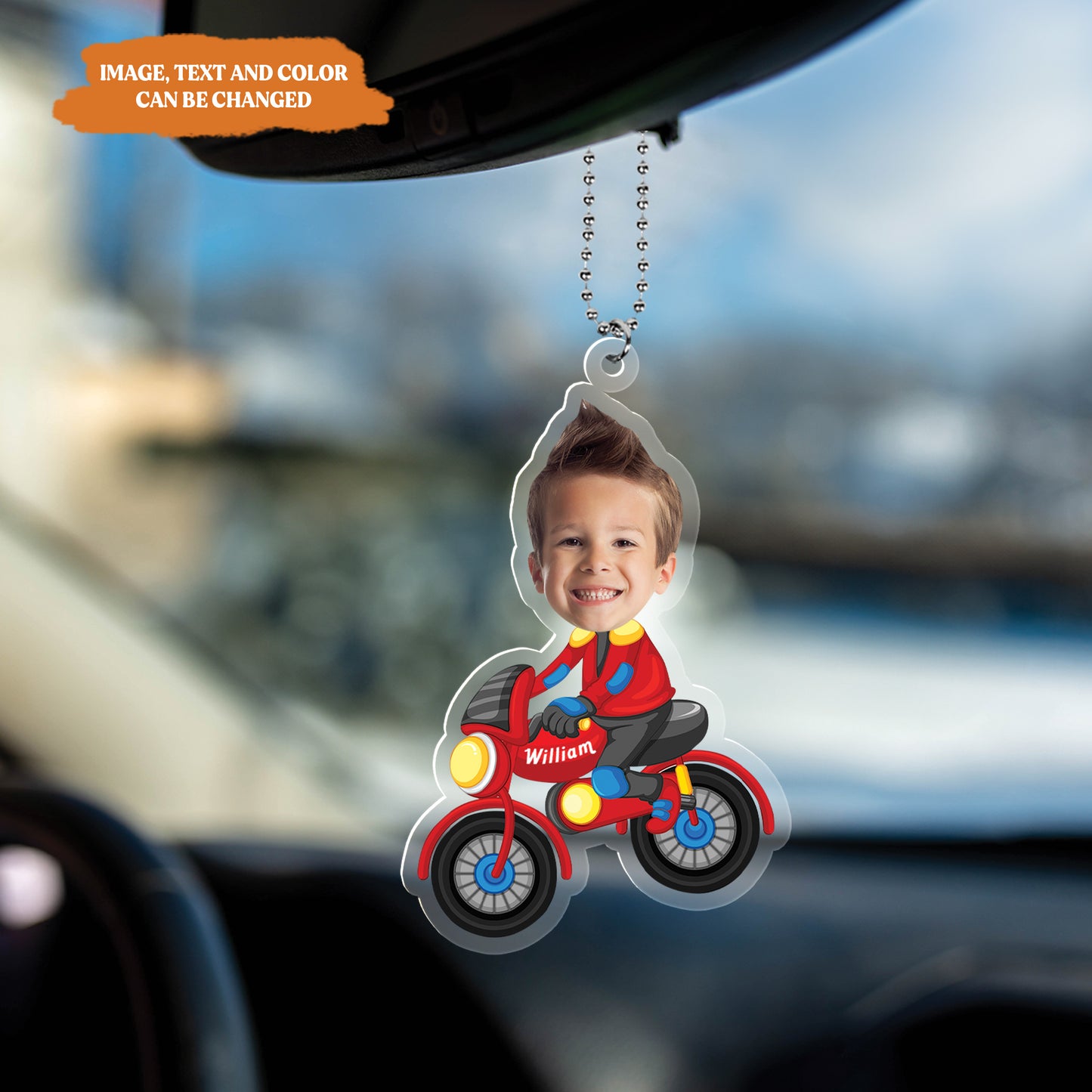 Petthouse | Personalized Car Hanger With Baby Face Photo, Ornament Drive Safe Daddy Gift, Mom Gift