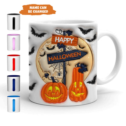 Petthouse | Personalized Grandma Happy Halloween Mug, Halloween Vibes 3d Inflated Mug, Gift For Mom