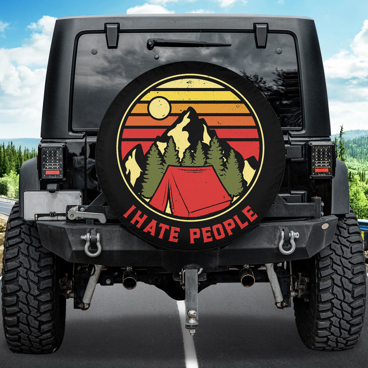 Petthouse | Spare Tire Cover I Hate People Cover Waterproof Wheel Protector Fit  Camping Tire Cover