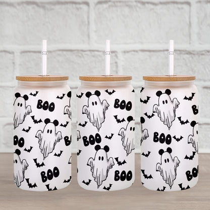 Petthouse | Ghost Boo Halloween Glass Can Wrap, Halloween Libbey Glass Can, Libbey Glass Can