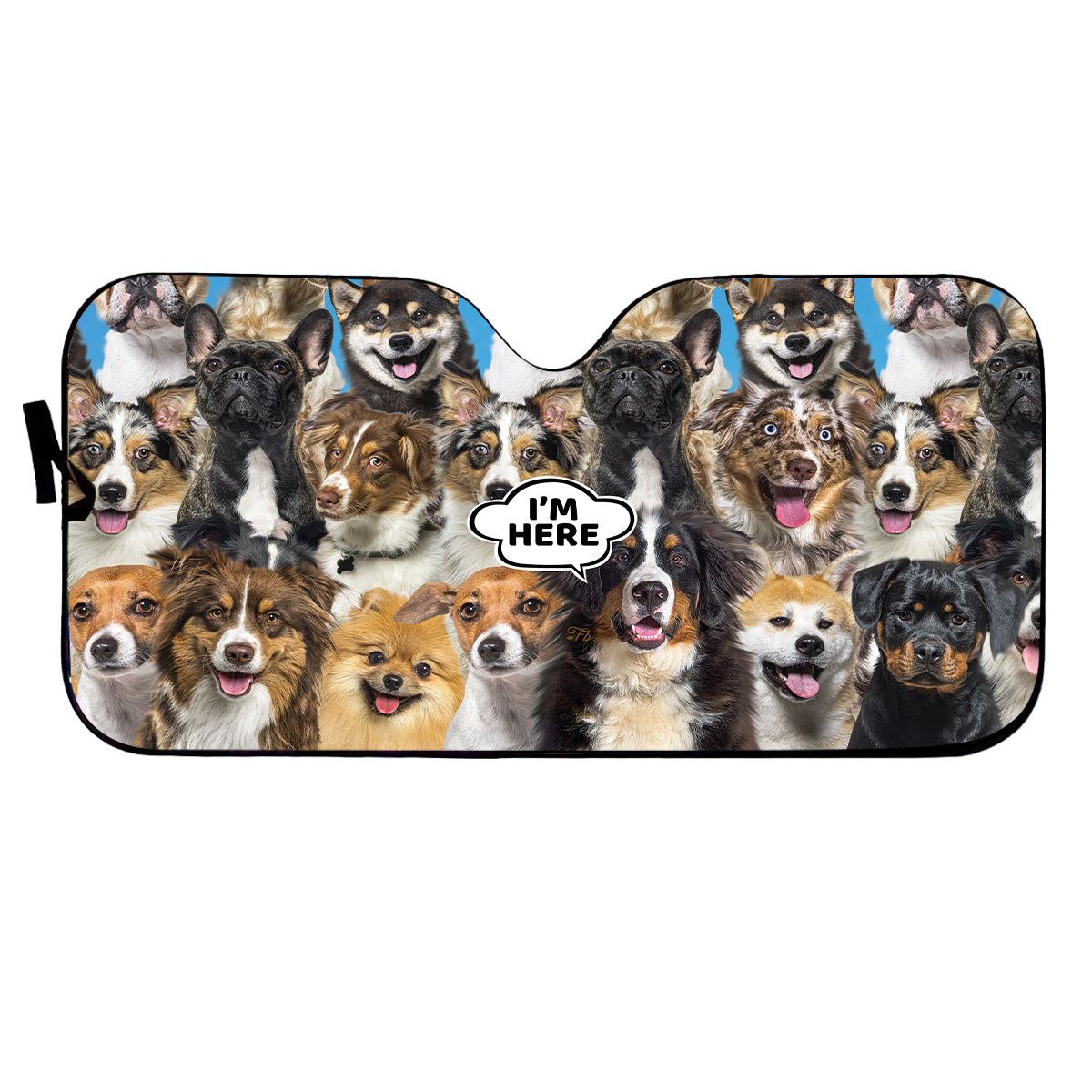 Petthouse | Customizabke Gift Car Sun Shade Windshield Dog Sunshade Bernese Mountain I’m Here