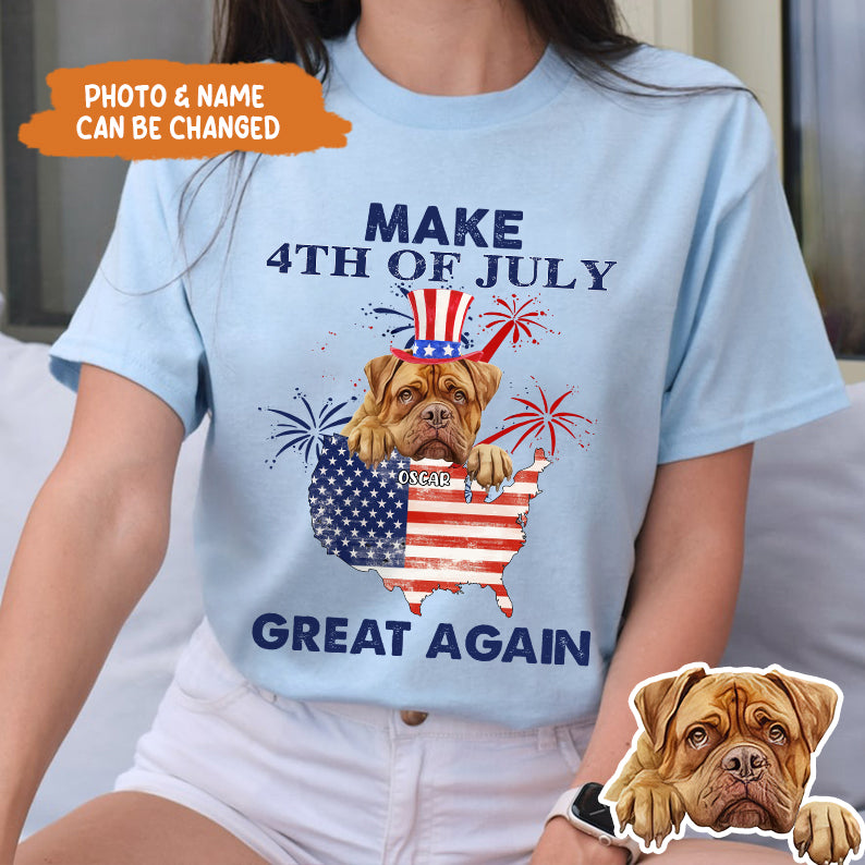 Petthouse | Personalized Dog Independence Day Shirt, Make 4th Of July Great Again, Gift For Dog