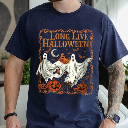 Petthouse | Long Live Halloween Shirt, Spooky Season Tee Pumpkin, Retro Halloween, Ghost Spooky Vibes