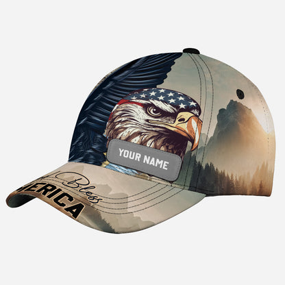 Petthouse | Customized Name God Bless America Classic Cap Us Eagle Patriotic Hat Wear Patriot Gift July 4th Gift