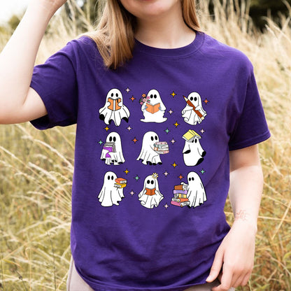 Petthouse | Cute Acotar Ghost Shirt, Ghost Reading A Book Tshirt, Back To School Shirt, Gift For Her