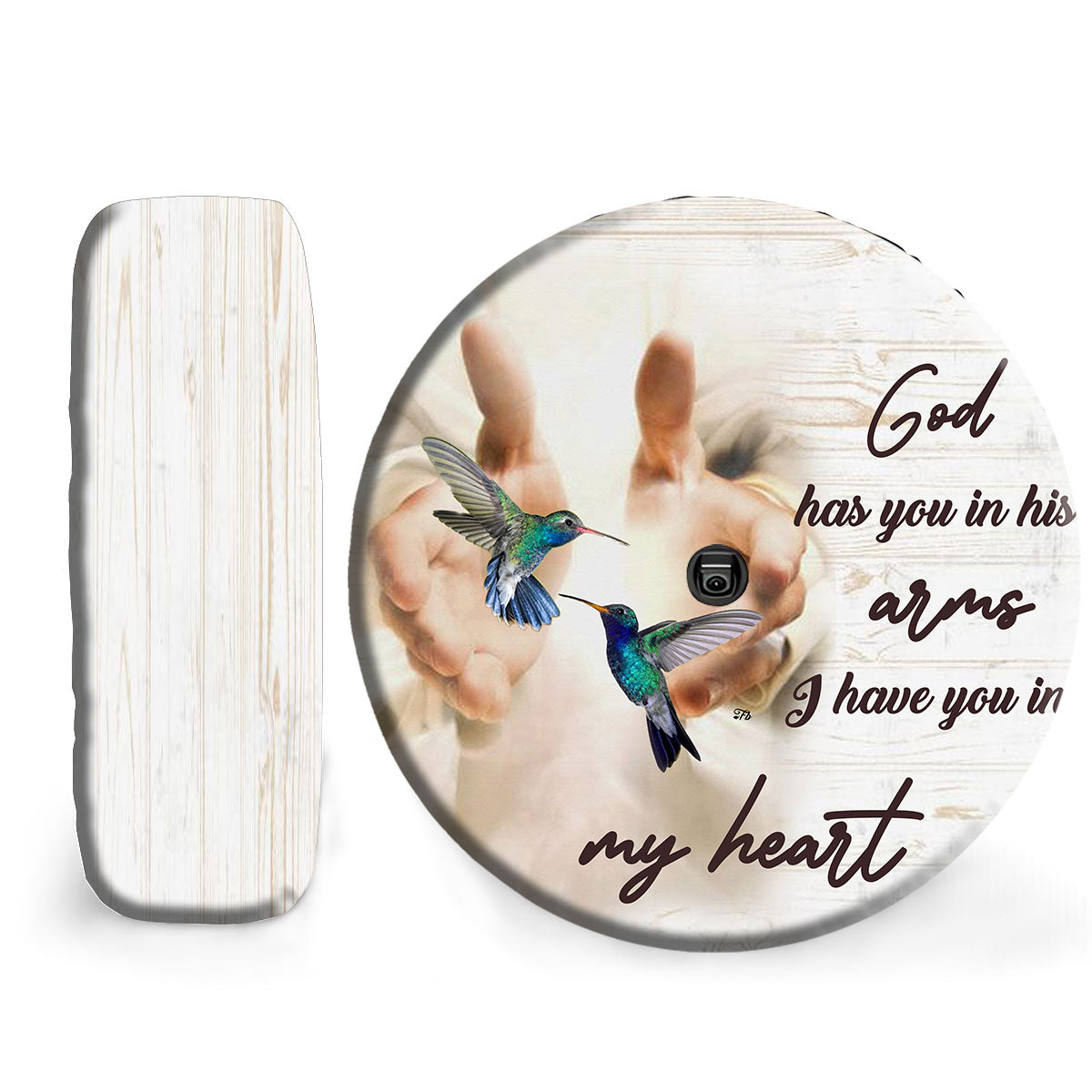 Petthouse | God Has You In His Arms Spare Tire Cover Jesus Believer Tire Protector Valentine's Gift Tire