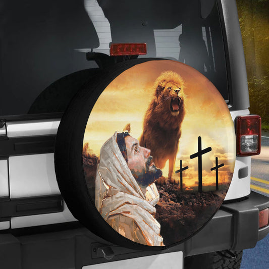 Petthouse | Jesus And Lion Art Christian Religious All Season Protection God Prayer Gifts Spare Tire Cover