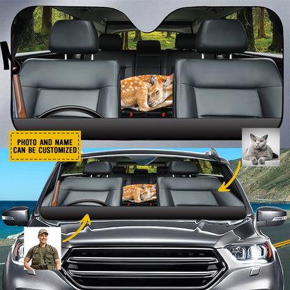 Petthouse | Customized Photo Hunting Together Sunshade Pet Lover Gift For New Car Windshield Car Accessories