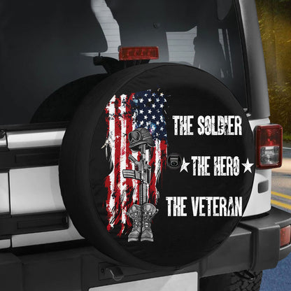 Petthouse | American Veteran Spare Tire Cover Universal Wheel Tire Cover Tire Protectors Father Gift Soldiers