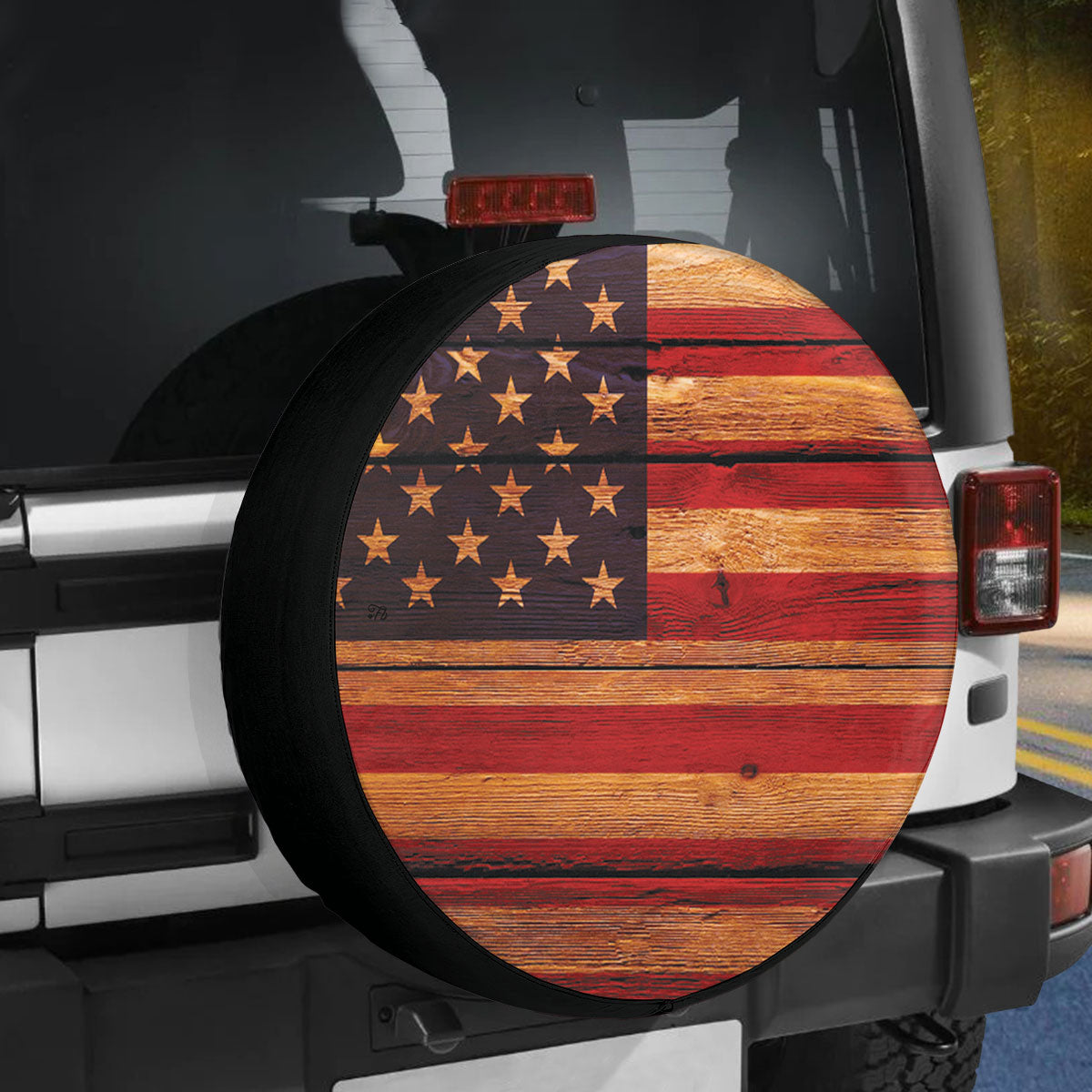 Petthouse | American Flag Spare Tire Cover Patriotic 4th Of July Tire Protector Independence Day Wheel