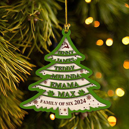 Petthouse | Christmas Tree Ornament 2024, Custom Family Christmas Wood Ornaments, Family Keepsakes, Christmas