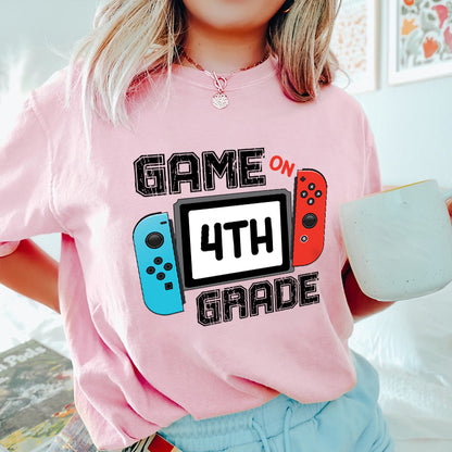 Petthouse | Custom Game On Forth Grade Shirt, Back To School 4th Grade Shirt, Boys Gamer Student