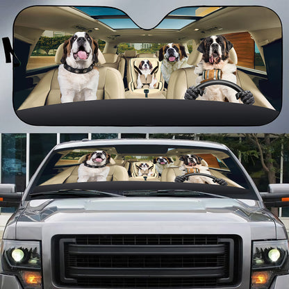 Petthouse | St. Bernard Sun Shade Car Accessories For Women Car Sun Visors For Windshield Women Dog Lover