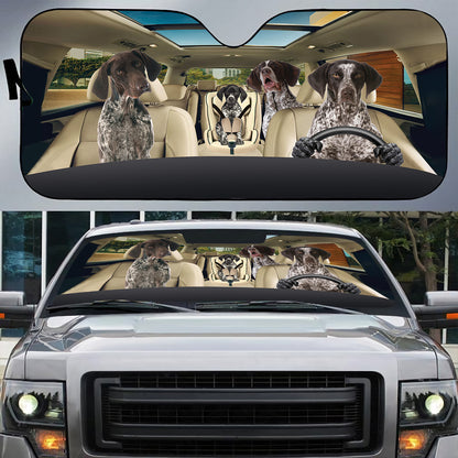 Petthouse | German Shorthaired Pointer Car Sunshades Dog Mom Dog Dad Car Sun Visors For Windshield Car Decor