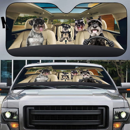 Petthouse | Miniature Schnauzer Car Sunshade Dog Lover Car Window Sunvisors Pet Lover Windshield