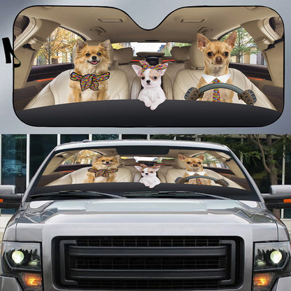 Petthouse | Chihuahua Autistic Family Sun Shade Autism Awareness Automotive Windshield Sunshades