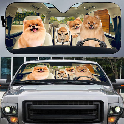 Petthouse | Pomeranian Sunshade Dog Car Sun Visors For Windshield Dog Mom Dog Dad Gift Car Accessories