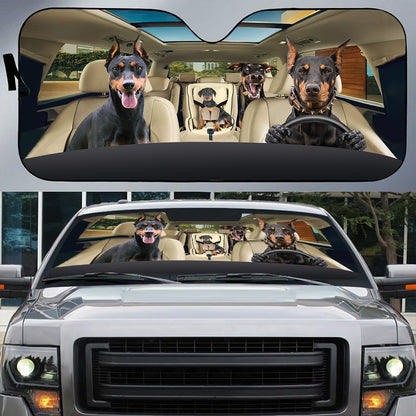 Petthouse | Doberman Pinscher Sunshade Dog Car Sun Visors Dog Mom Dog Dad Auto Sunshade For Windshield