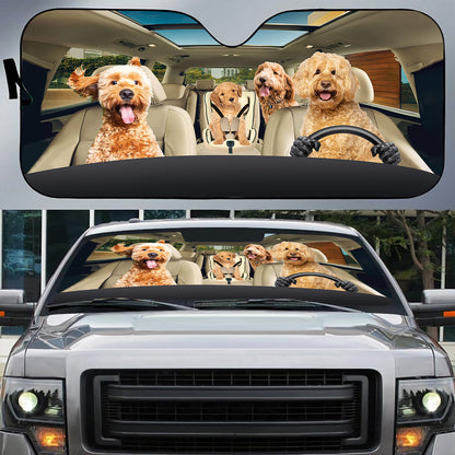 Petthouse | Goldendoodle Car Sunshades For Windshield Foldable Dog Lover Sun Shade Car Accessories