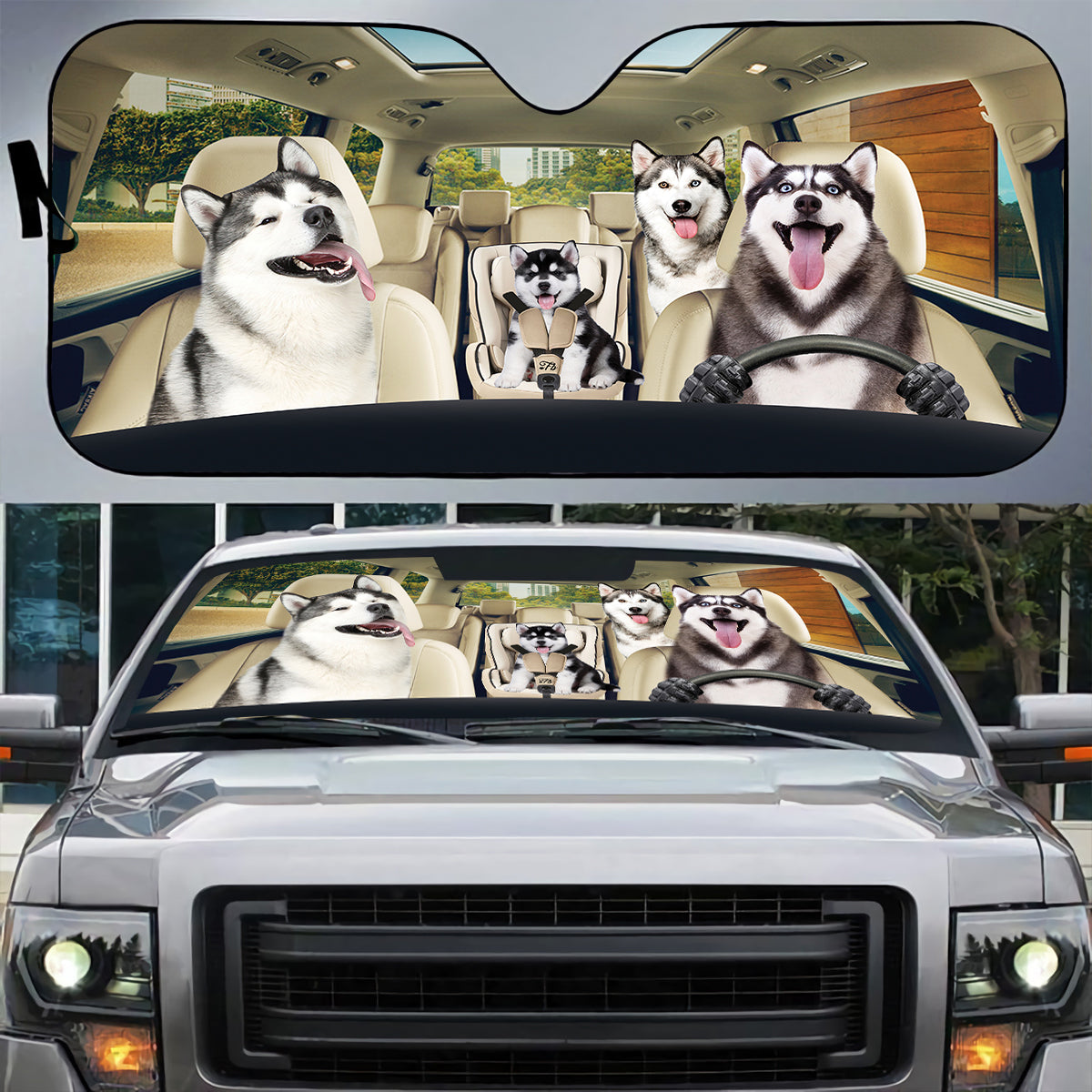 Petthouse | Siberian Husky Sunshade Dog Car Sun Visors For Windshield Sun Shade Car Dog Lover Gift