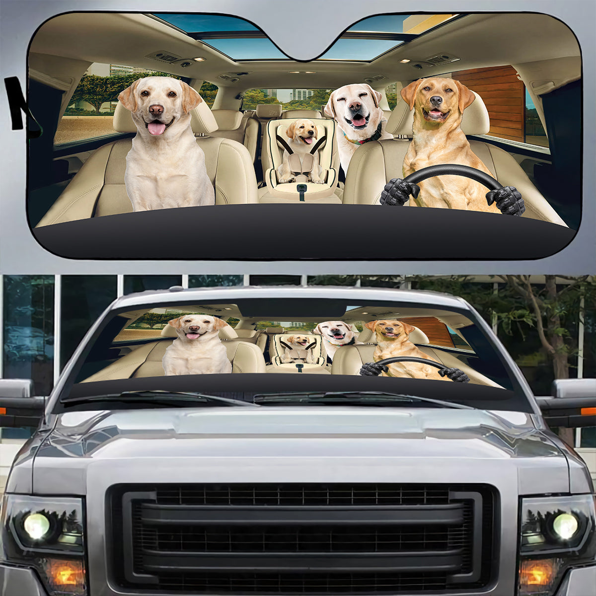 Petthouse | Labrador Retriever Sunshade Dog Car Sun Visors For Windshield Sun Shade Car Accessories