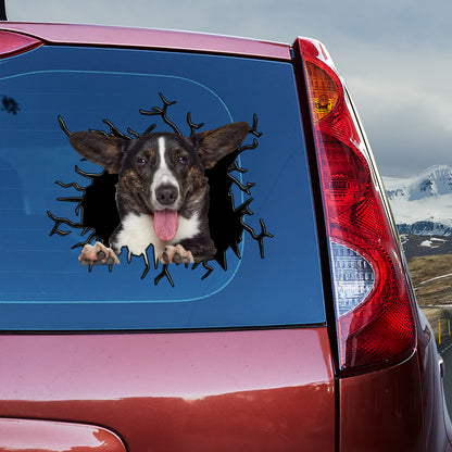 Petthouse | Cardigan Welsh Corgi Happy Dog Car Window Decal Corgi Exploded Glass Funny Gift For Dog Owners
