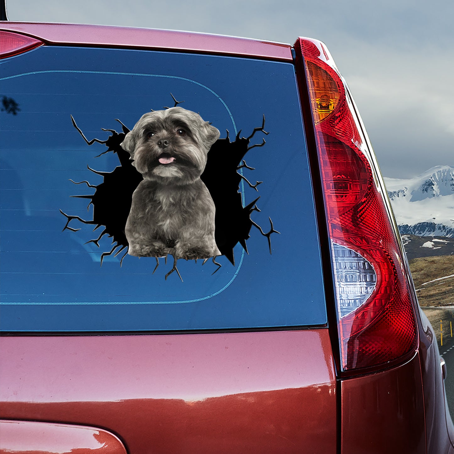 Petthouse | Black Shih Tzu Puppies Crack Holder Printed Stickers Shih Tzu Owner Decal Window Car Decoration