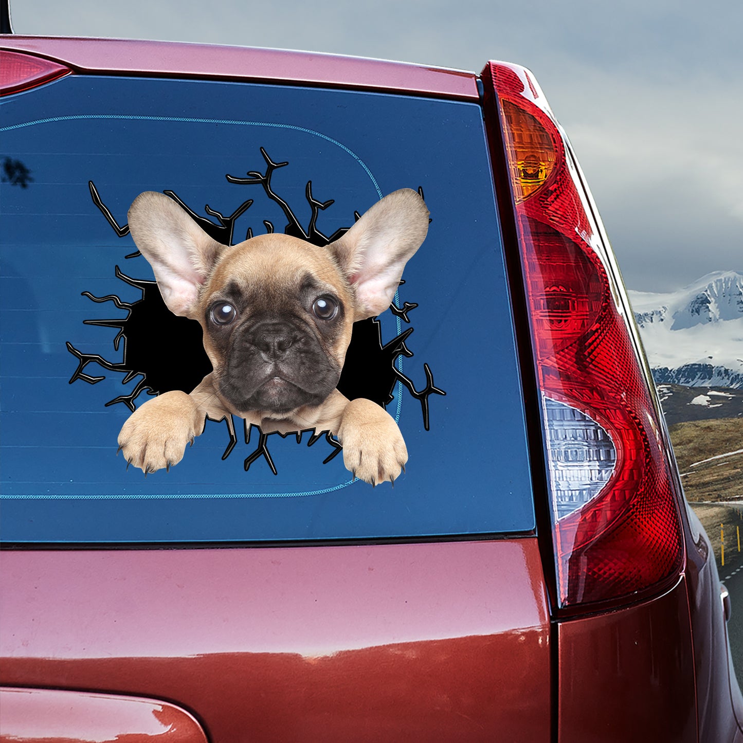 Petthouse | Fawn French Bulldog Puppy Fridge Decal Dog Punched Wall Waterproof Sticker Funny Vinyl Home Decor