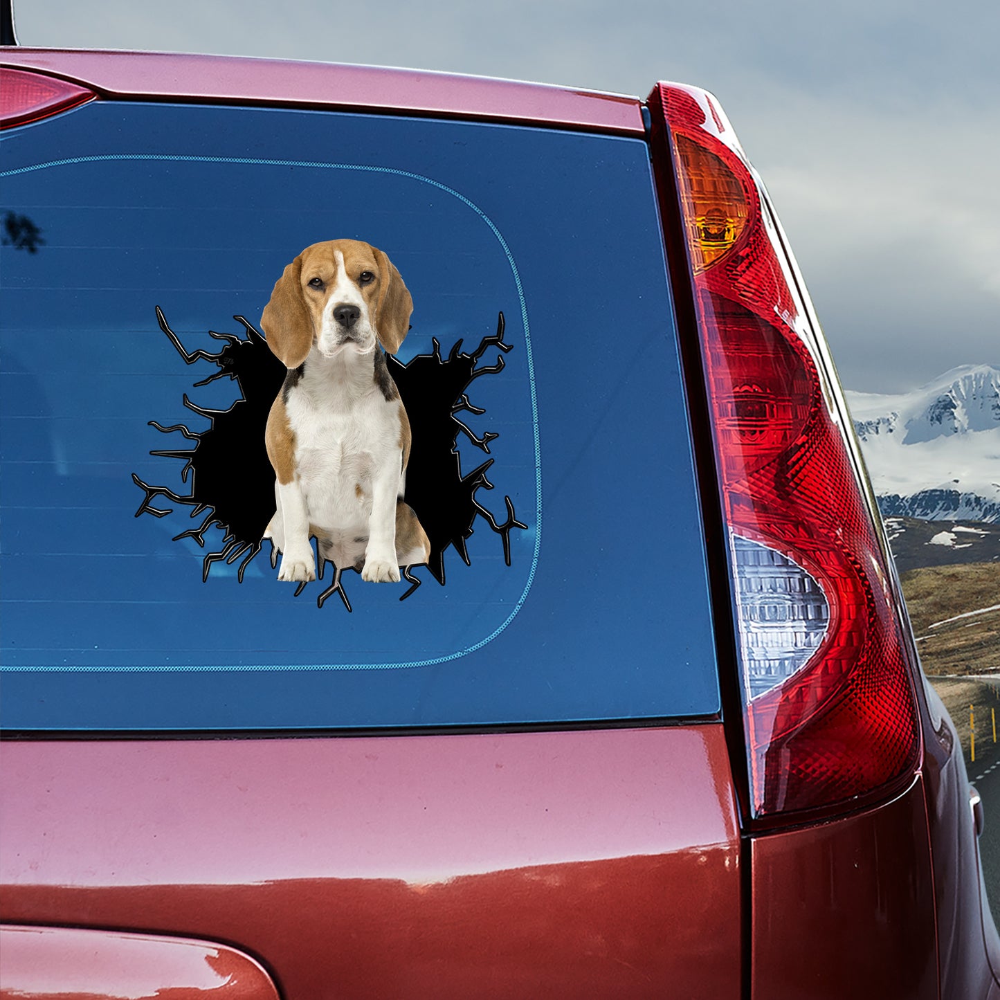 Petthouse | Beagle Vinyl Sticker Dog Car Window Bumper Decal Big Hole Printed Water Bottle Decal Dog Lover