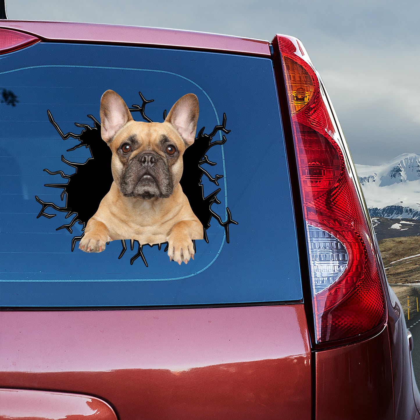 Petthouse | French Bulldog Stickers For Cars Dog Print Decals Window Clings Car Crack Decals Car Decor