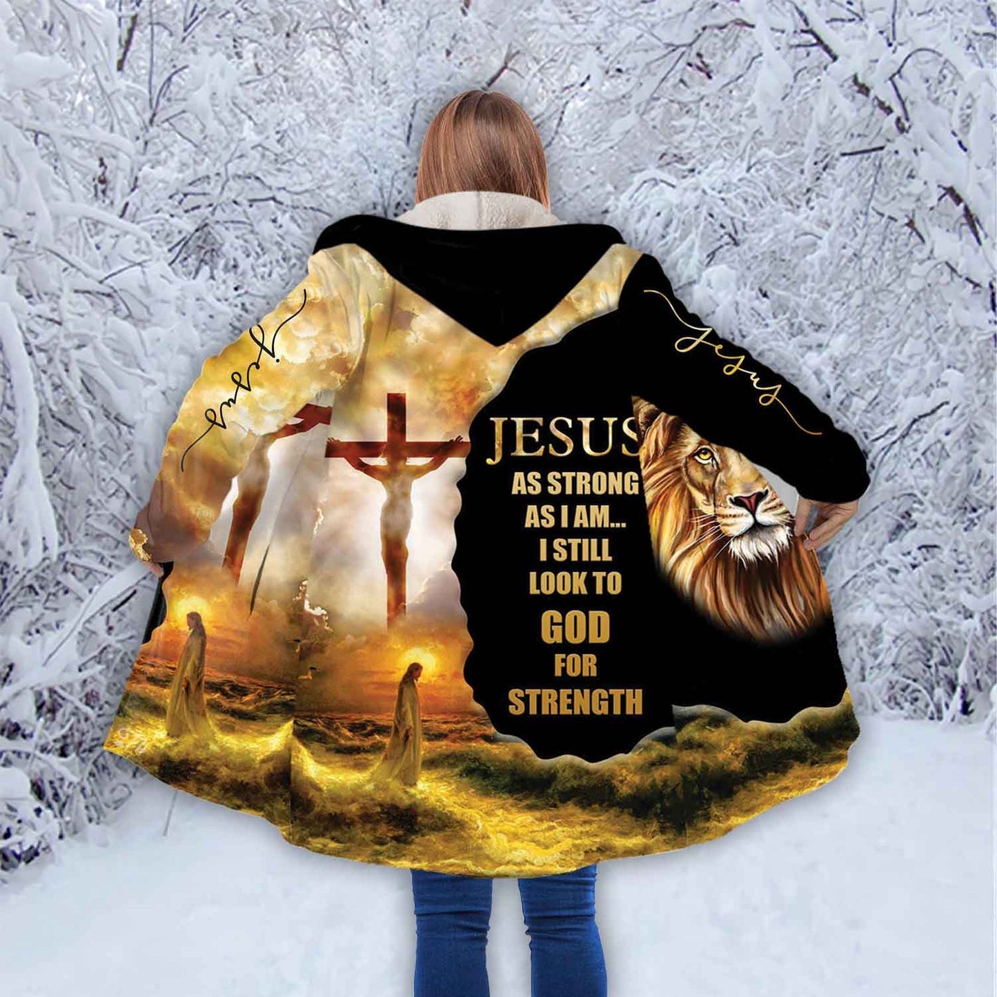 Petthouse | Jesus Lion Hooded Cloak God For Strength Cloak Christ Hooded Cloak Gift For Christian