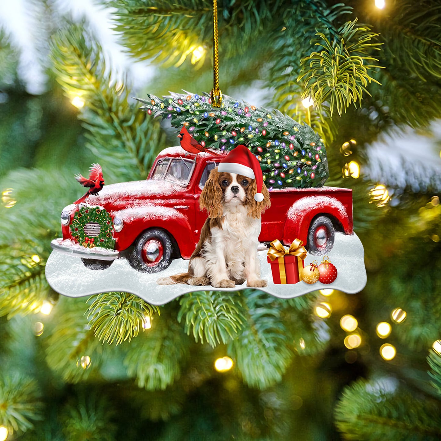 Petthouse | Cavalier King Charles Spaniel Ornament Cardinal Ornament Christmas Ornament Xmas  Gift